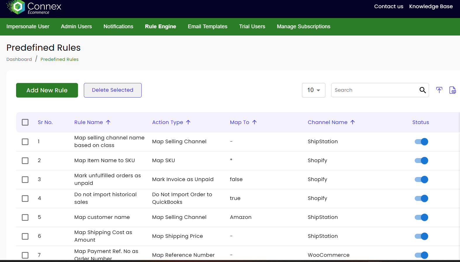 Connex workflow configuration for B2B order routing and QuickBooks synchronization
